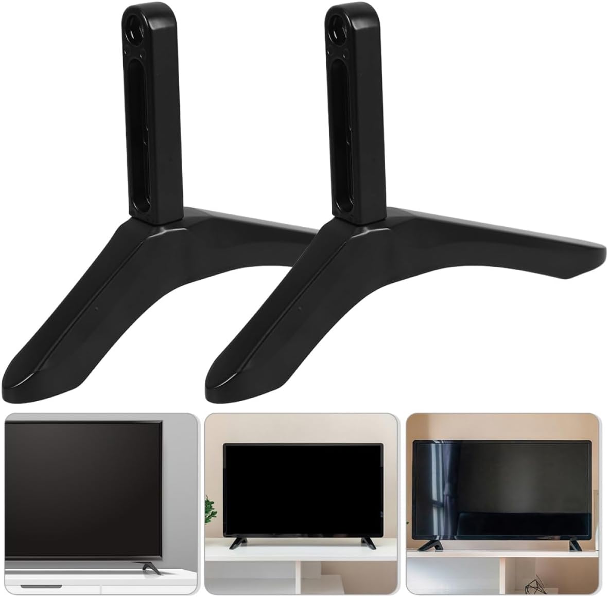 MOLUCKFU TV Stand Tabletop Mount with Aluminum Alloy Legs No-Drill Heavy Duty TV Base Support for Living Room