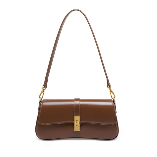 MoreFarther Shoulder Bag for Women, Genuine Leather Crossbody Bag Handbag with Removable Adjustable Straps(Coffee)