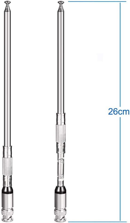 BINGFU 20-1300MHz 8 2-Pack Police Scanner Antenna Sections Telescopic BNC Male Antenna Compatible with Uniden Whistler