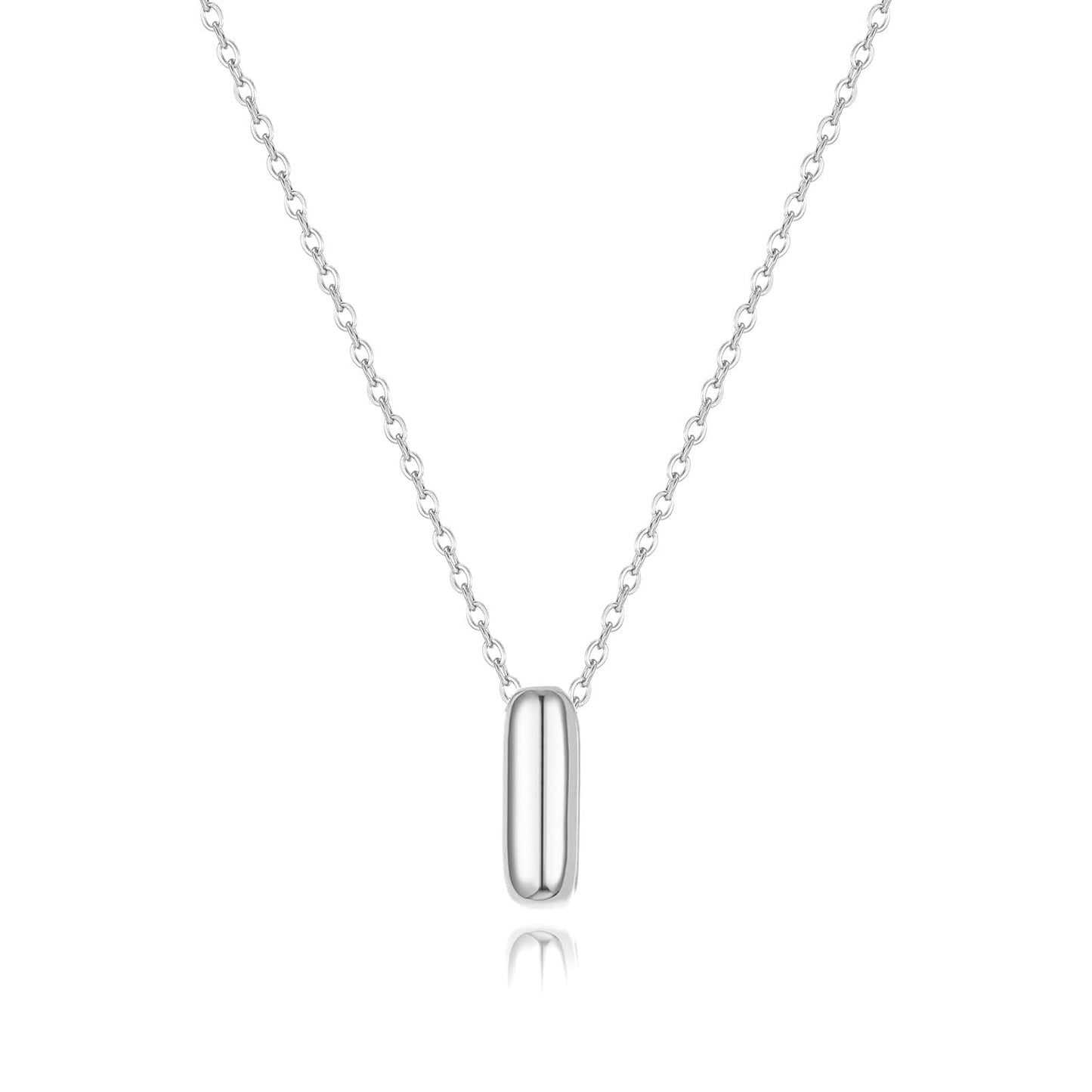 CUEZIY Bubble Silver Letter Necklace Initial Necklaces for Women Dainty Personalized Charm Pendant Name Necklace Cute Non Tarnish Fashion Accessories Teen Gift Trendy Stuff Silver Jewelry Gifts