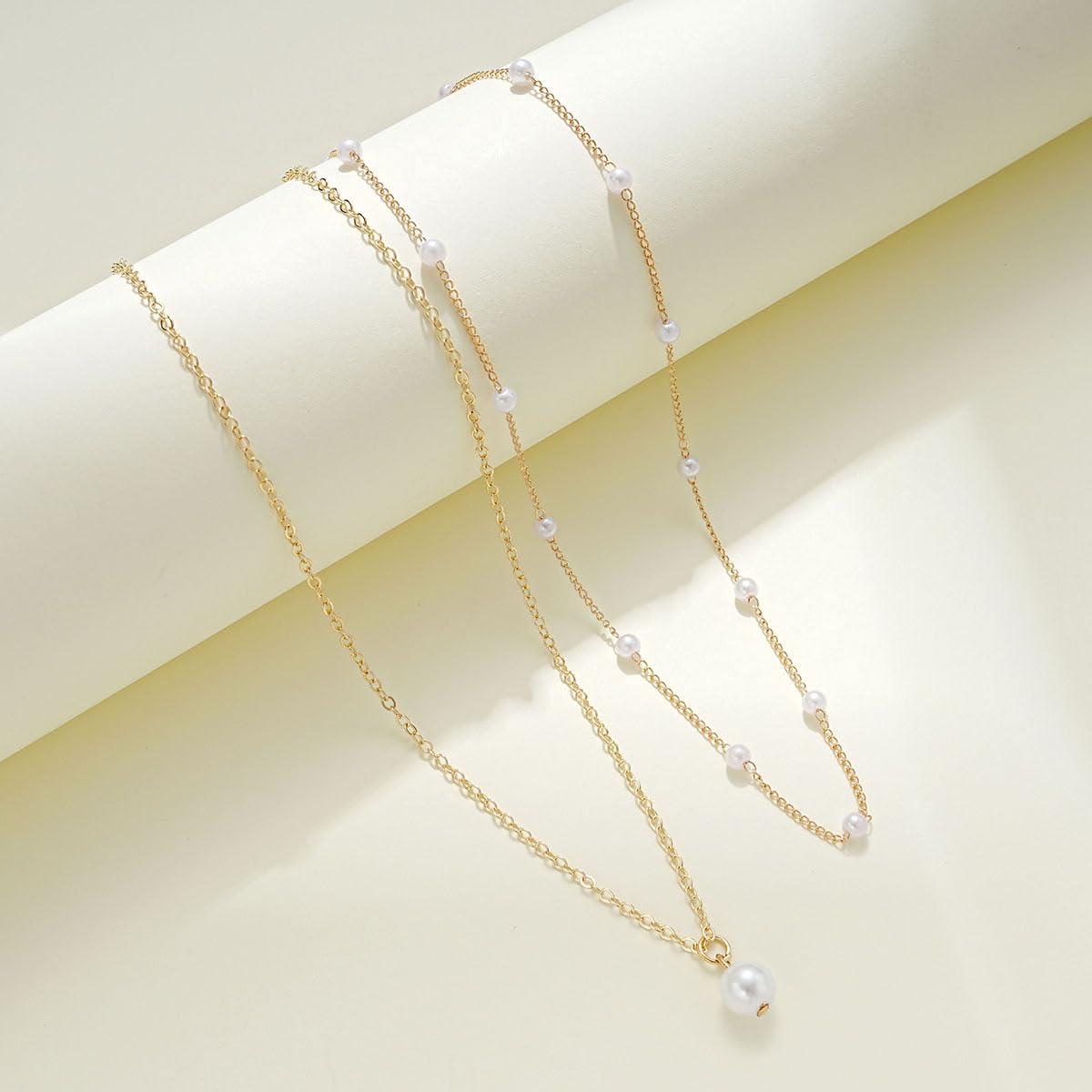 JELLYSEE Gold Necklaces for Women - 14K Gold Plated Layering Necklaces Trendy Circle Paperclip Chain Pendant Choker Necklace, Simple Diamond Cross Bow Jewelry Set Gifts for Women