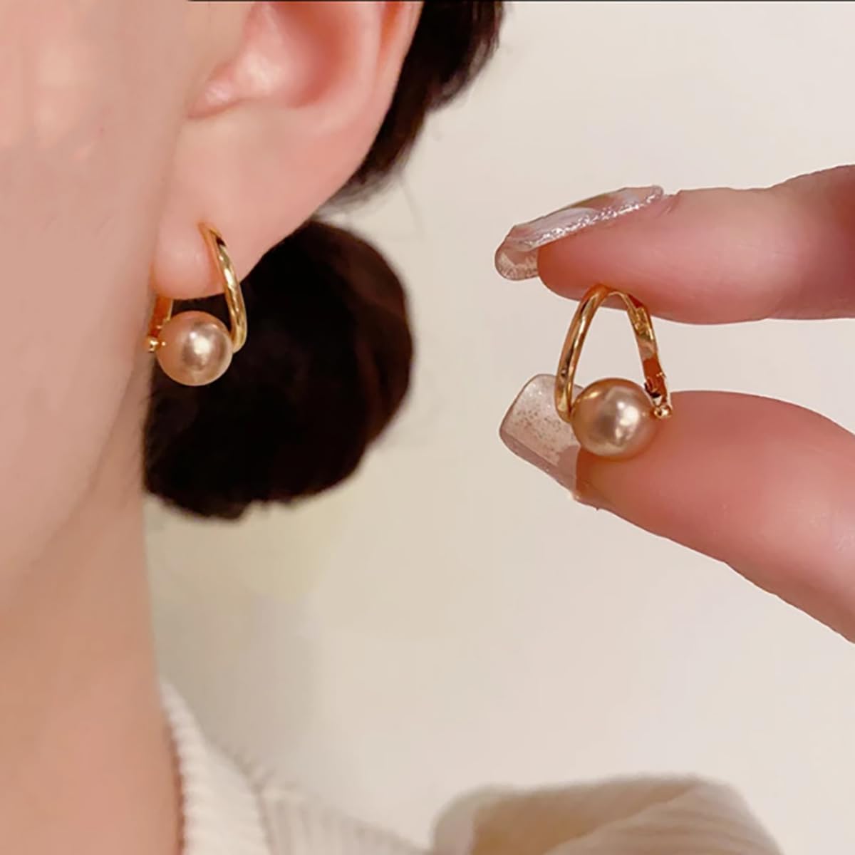 Halolux Lymphvity Germanium Earring for Women Lymphatic Drainage Earring CZ Zircon Acupressure Earrings Atheniz Lymphatic Earrings Dainty Jewelry Gifts (Champagne)