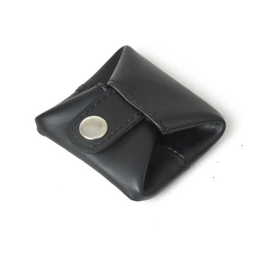 Top Grain Leather Coin Pouch, Change Holder, Mini Pocket Wallet, Handcrafted Coin Purse for Men & Women (Black, Pack of 1)
