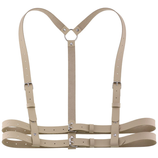 eYLun Women Leather Harness Belt Punk Body Waist Belt Adjustable Goth Waist Straps Belt Khaki