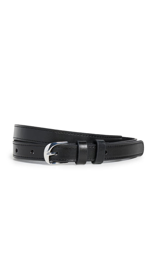 FRAME Women's Petit Twist Buckle Belt, Noir, Black, XS