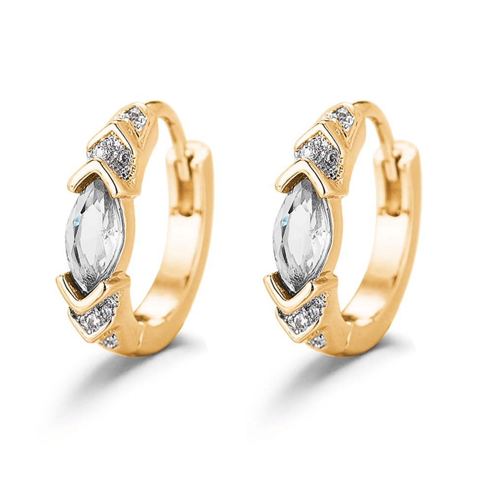 Lymphatic Drainage Slimming Hoop Earrings, Titanium Ion Lymphvity Germanium Earring Acupuncture Therapy Hoop Moissanite Earrings Jewelry for Women Men (gold)