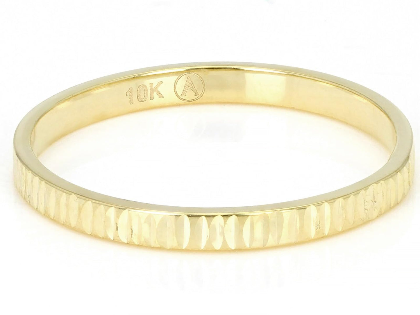 JTV 10K White Gold, Yellow Gold or Rose Gold 2mm Textured Band Ring - Elegant and Durable Wedding Band for Men and Women (Yellow Gold, 5)