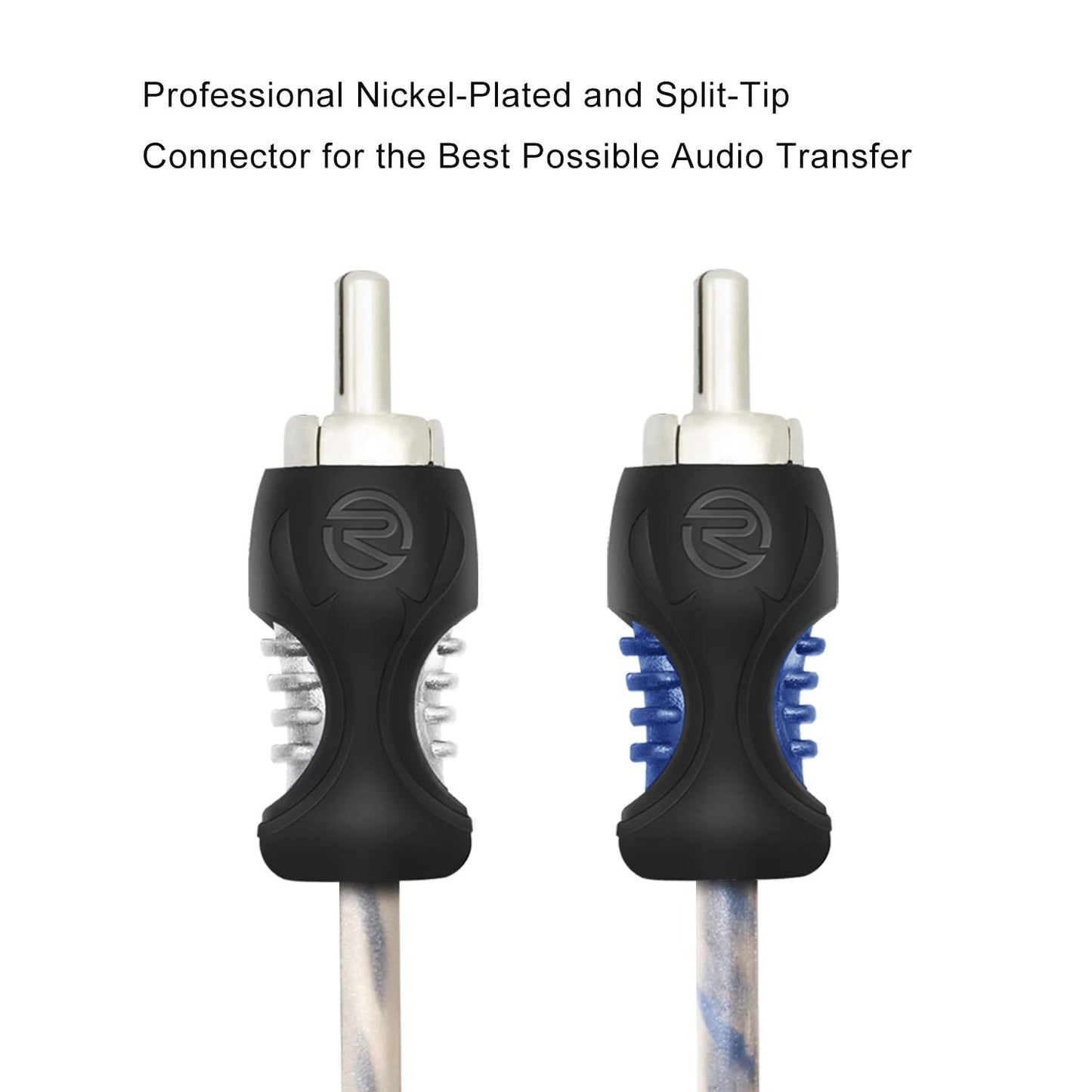 RCI23 100% 3ft 2-Channel RECOIL Oxygen Free Copper RCA Audio Cable, Twisted Pair with Noise Reduction