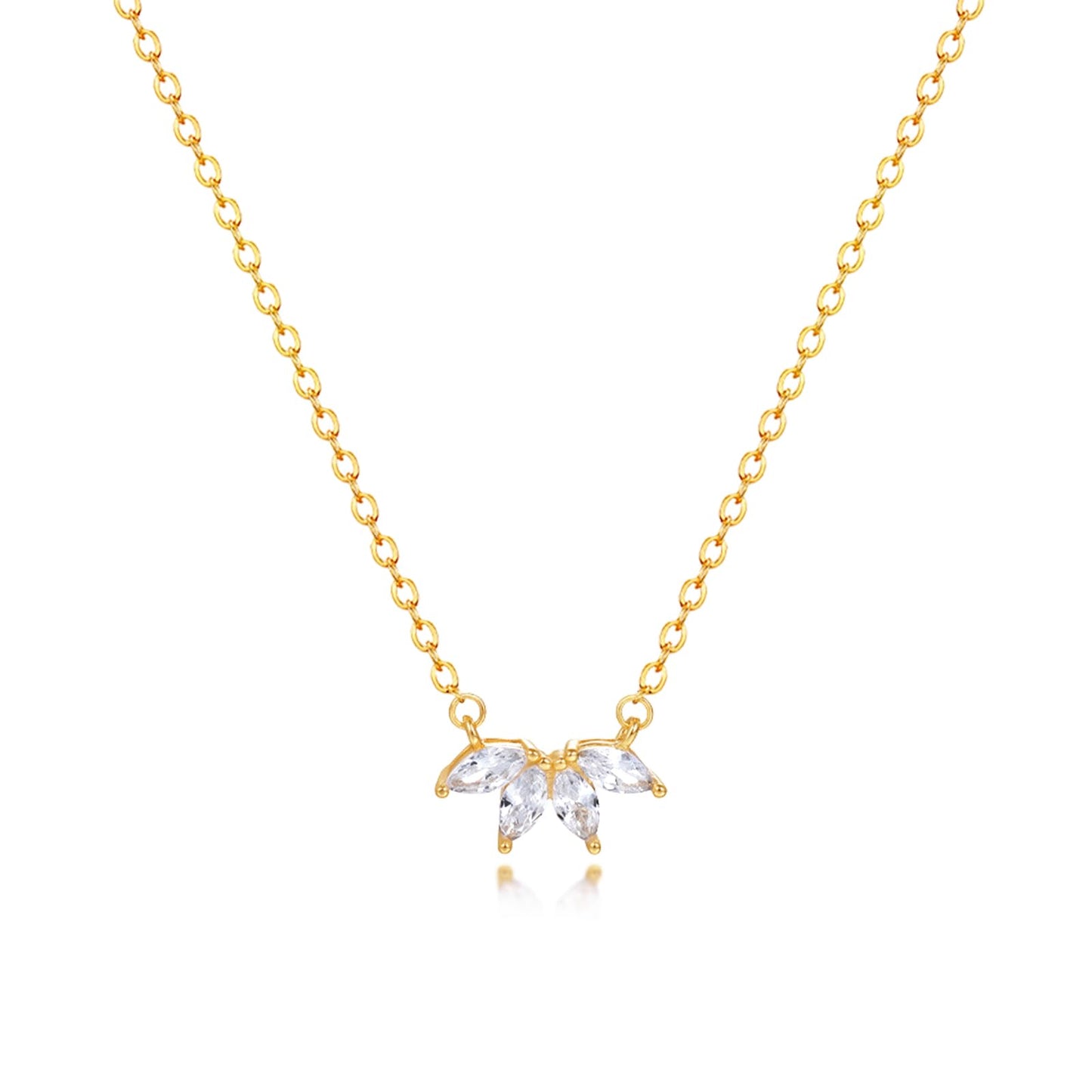 Zeffy Diamond Necklace Dainty Leaf Pendant Necklace Simple Necklaces for Women Trendy Jewelry Gifts