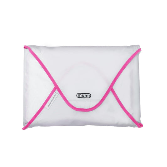 MUMI Travel Garment Bag Folder – 14.5" x 10.5" Foldable Clothes Organizer for Luggage | Anti-Wrinkle Suit & Shirt Case for Men & Women | Carry-On Garment Bag for Travel, Flights & Packing (Pink)