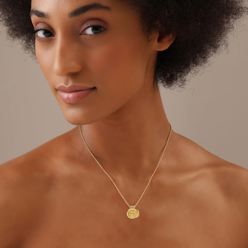 LeCalla 925 Sterling Silver Yellow Gold-Plated Love Knot Pendant Necklace for Women Teen