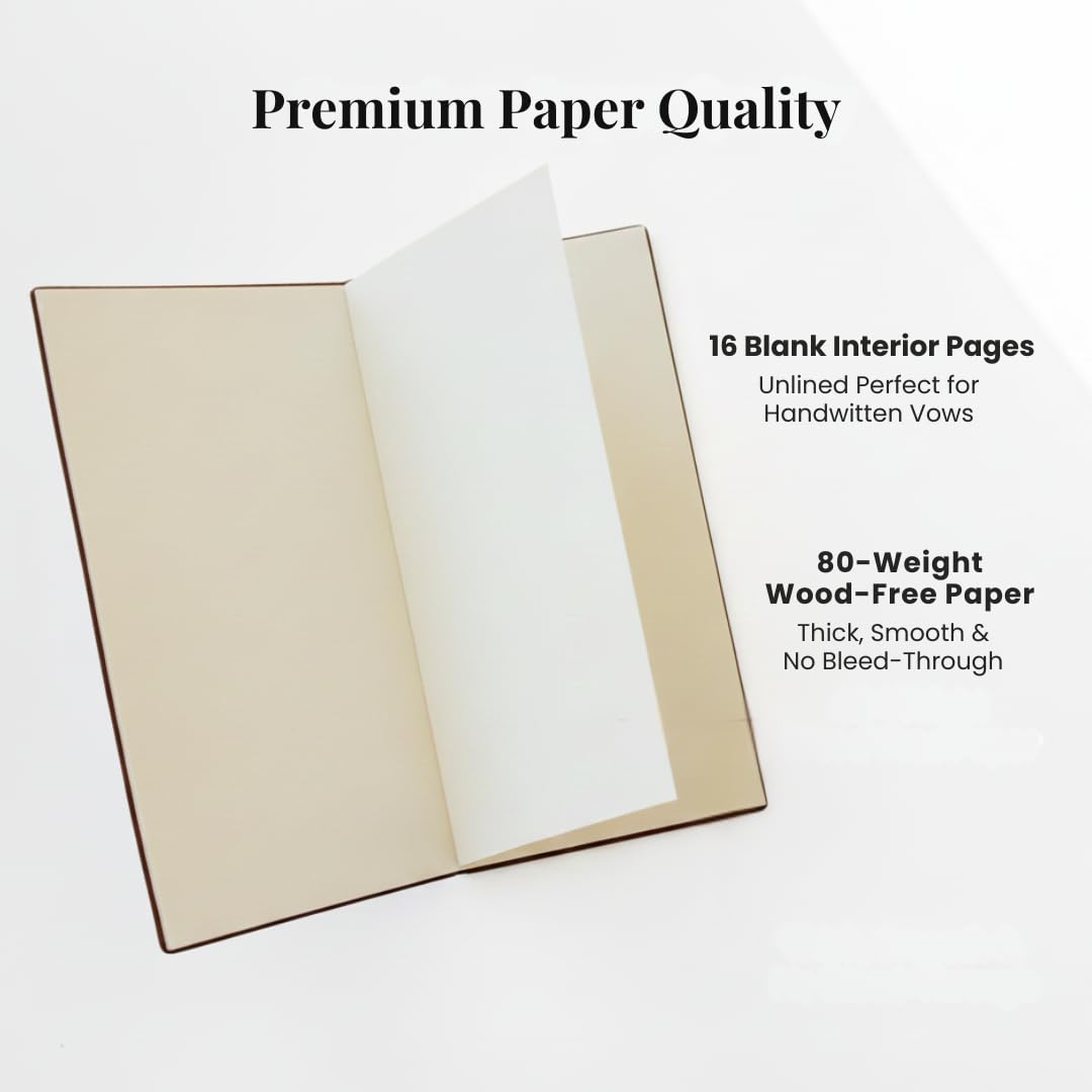 Pretty Robes LGBTQ Premium Leather Vow Books Her and Her Booklet - Wedding Stuff & Essentials for LGBTQ Wedding - Ideal Gift, Must Have Wedding Planning Books - Keepsafe Lesbian Couple (White/White)
