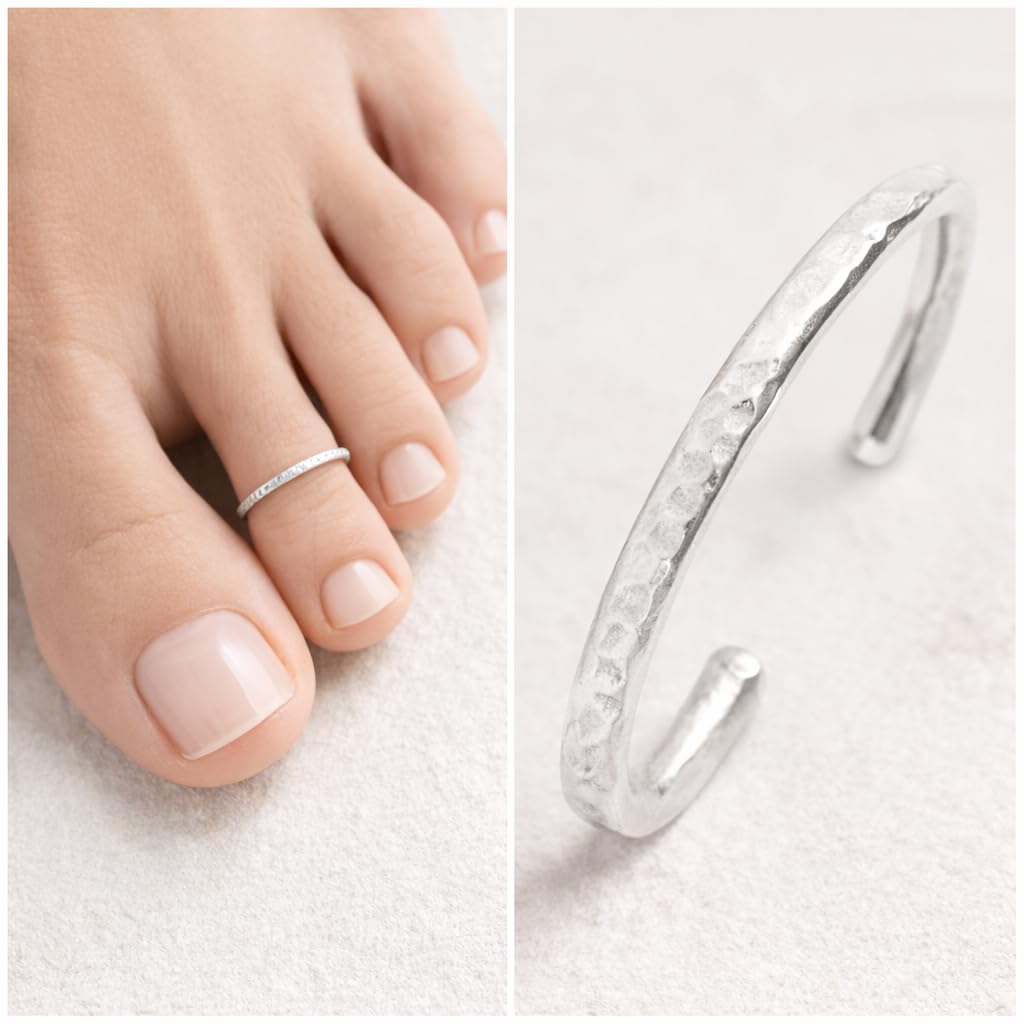 Ellie J Maui Open Toe Rings for Women - Handmade Adjustable Sterling Silver, Yellow Gold and Rose Gold Filled Rings