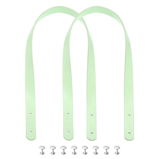 MECCANIXITY 2pcs 24 Inch (60cm) PU Leather Purses Straps Handbag Belt Band Bag Handle for Purse Wallet Tote Making, Light Blue