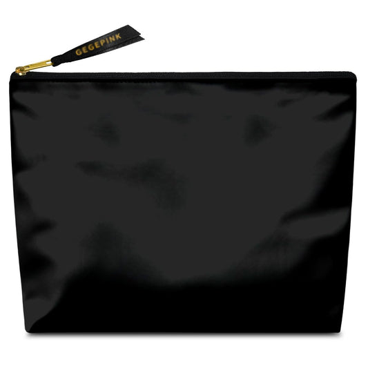 GEGEPINK Cute Makeup Bag for Purse Waterproof Cosmetic Bags for Women Funny Smooth Zipper Travel Toiletry Pouch 10X8 Inches-Black Makeup pouch