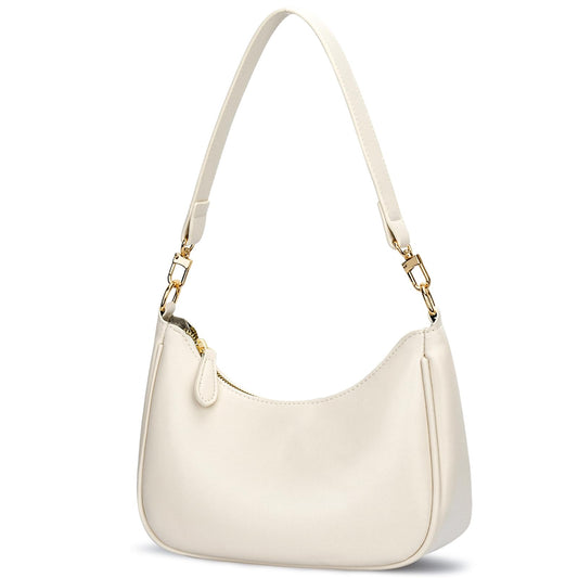 KKXIU Shoulder Bag for Women Cute Hobo and Tote Handbags Retro Clutch Underarm Purse with 2 Removable Straps (Beige)