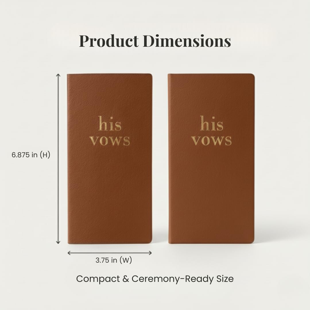 Pretty Robes LGBTQ Premium Leather Vow Books His and His Booklet - Wedding Stuff & Essentials for LGBTQ Wedding - Ideal Gift, Must Have Wedding Planning Books - Keepsafe Gay Couple (Brown/Brown)