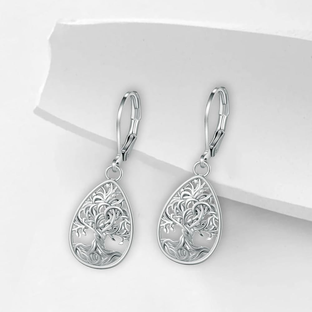 TALYKONG Tree of Life Earings for Women Celtic Tree of Life Leverback Dangle Earrings Jewelry for Women