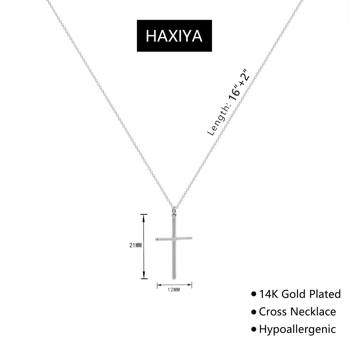 HAXIYA Silver Cross Necklace for Women Tiny Cross Pendant Dainty Choker Necklaces for Women Sterling Silver Trendy Simple Jewelry for Womens Gift