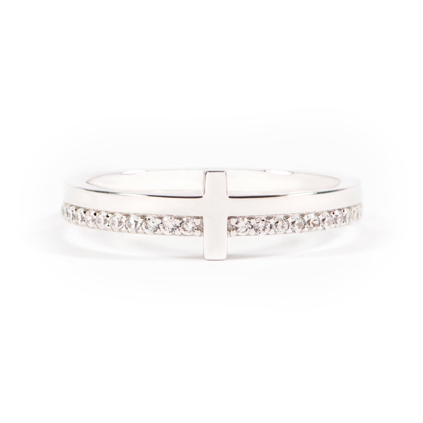 STORYJEWELLERY Cross Rings for Women, Purity Ring, 925 Sterling Silver Rings, Christian Ring, Christian Jewelry for Women, Confirmation Gifts, Baptism Gifts, Size 7