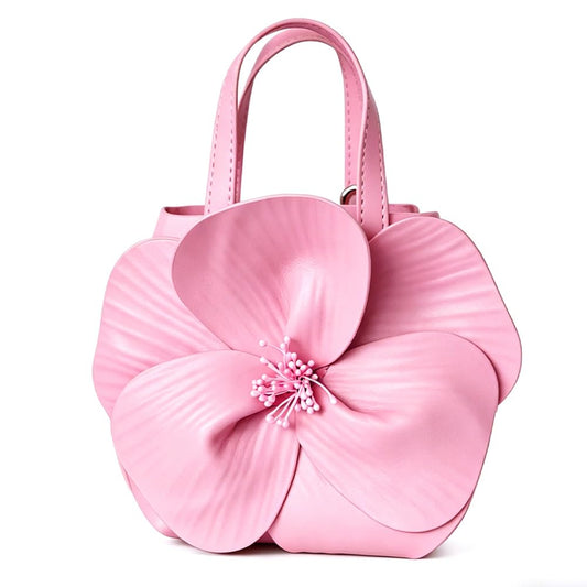 CUXVA Mini Flower Evening Purse Bridal Clutch for Wedding PU Leather Evening Handbag with Chain Wedding Party Prom Crossbody Purses