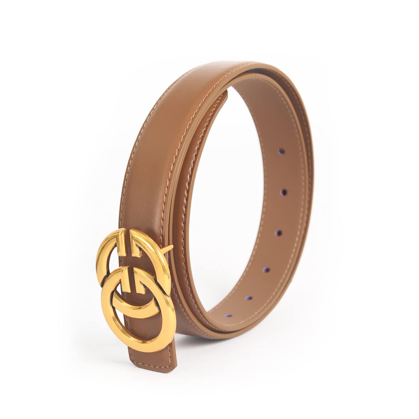 Aurolran Women's Fashion Classic Metal Buckle Leather Belt with Jeans Dress