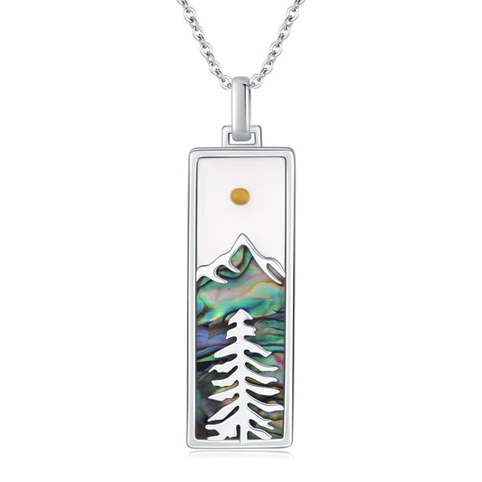 Suiknsn Mountain Necklace 925 Sterling Silver Faith Mustard Seed Necklace Outdoor Mountain Pendant Necklace Hiking Jewelry Graduation Gifts for Women Girlfriend