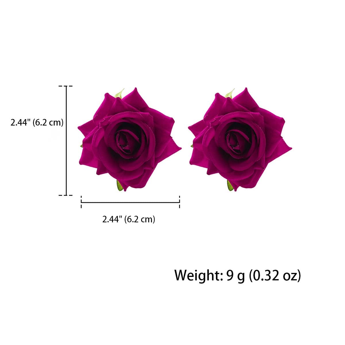 ALRNBY Rose Earrings for Women Flower Earrings Red White Purple Floral Earring Big Stud Prom Jewelry Alt Elegant Jewelry Wedding Bridal Bridesmaid (Purple)