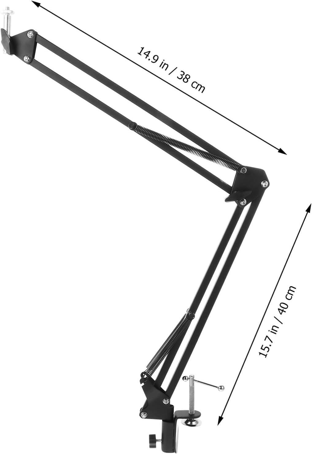 Cabilock 1/4 Inch Metal Webcam Clamp Stand with Adjustable Scissor Arm, Desktop Camera Holder with Screw, Black