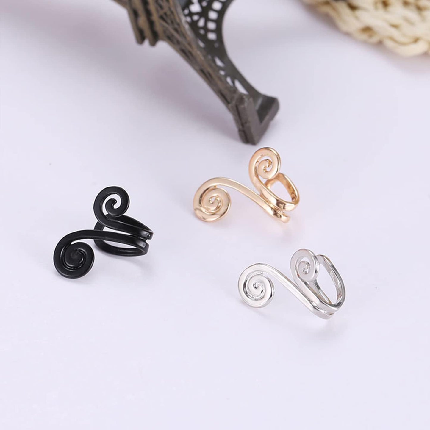 Lymphatic Earrings for Women Clip On Ear Cuff Non Piercing Spiral Lucky Cloud Four Leaf Flower Crystal Minimalist Fashion Jewelry Christmas Birthday New Year Gifts