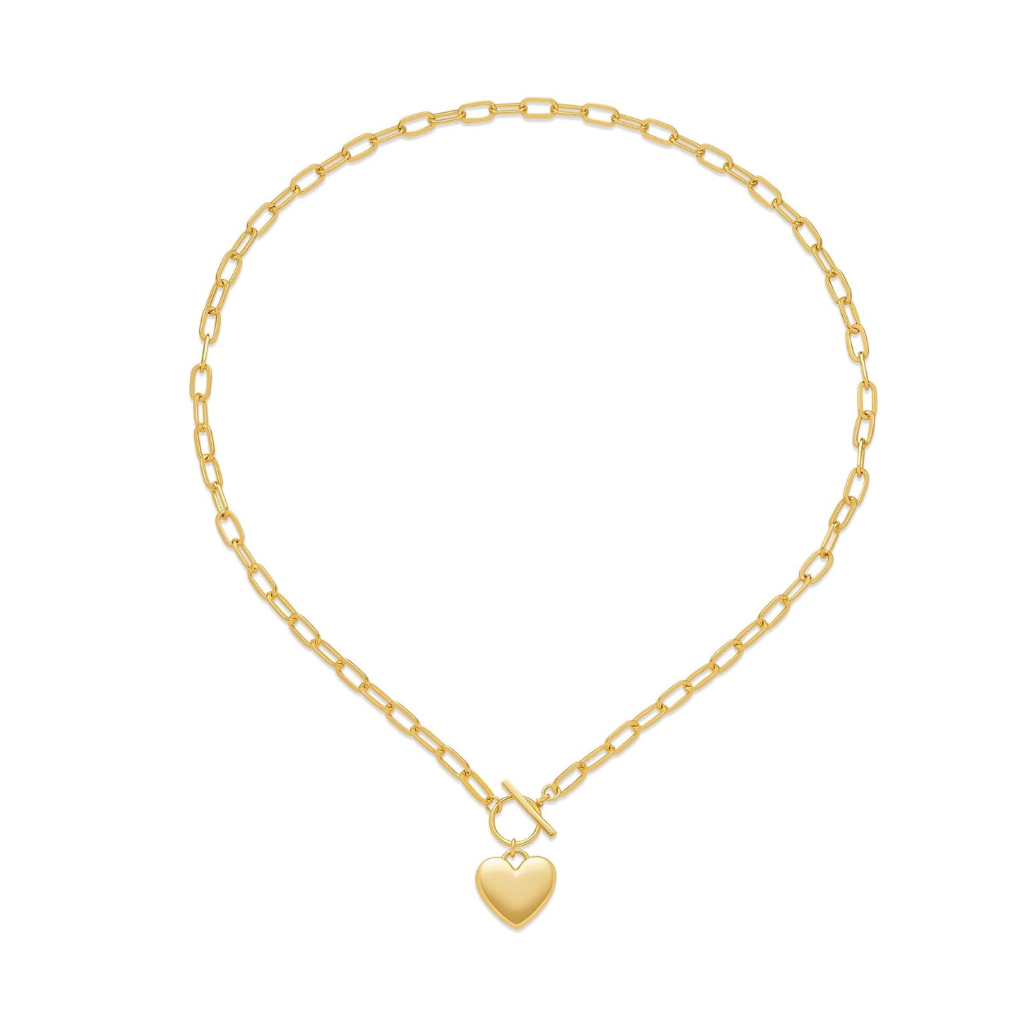Rebinra Heart Necklaces for Women, 14K Gold Plated Heart Pendant Necklaces for Women Trendy Heart Locket Chunky Gold Necklace Dainty Gold Chain Necklace Jewelry Christmas Birthday Gifts for Women