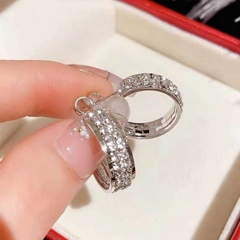 Lymphatic Activity Hoop Earrings, Lymphatic Drainage Slimming Hoop Earrings Lymphvity Germanium Earrings Cubic Zirconia Earrings Jewelry Gifts for Women (silver)