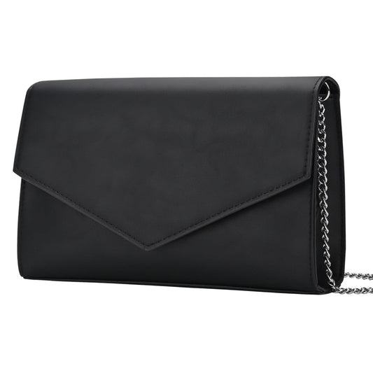 GM LIKKIE Clutch Purse for Women, Evening Envelope Clutch Bag, Crossbody Foldover PU Leather Shoulder Handbag (Black)