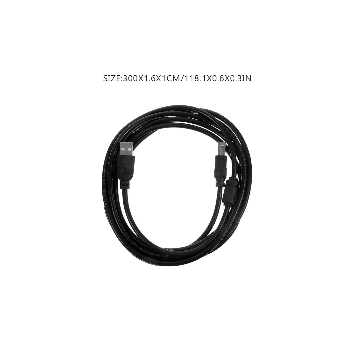 3 2.0 balacoo Printer USB Cable Meter Black USB Computer Accessory for Office and Home Printing, Scanner and Copier