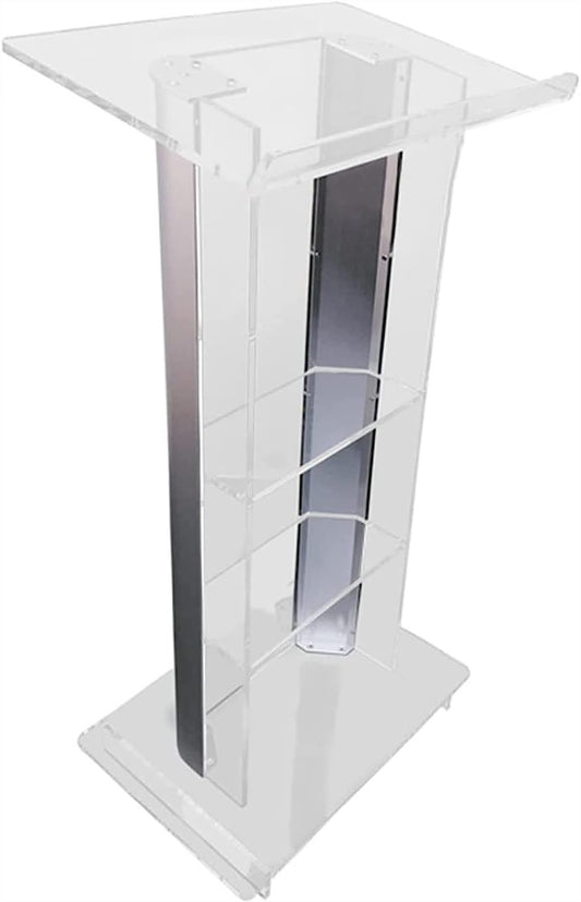 CAMBOS Lectern Podium Stand, Acrylic Podium Lecture Table Acrylic Lectern for School Conference Speeches and Concert Stage Charitable Platform Welcome Platform Vertical Podium