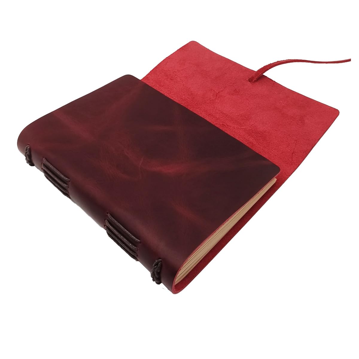 Red Notebook Journal - Genuine Leather Journals for Writing Small Size Diary 5.5x7.5 Inch, Notepad For Women and Man, Gifts,Work,Travel Wine Red