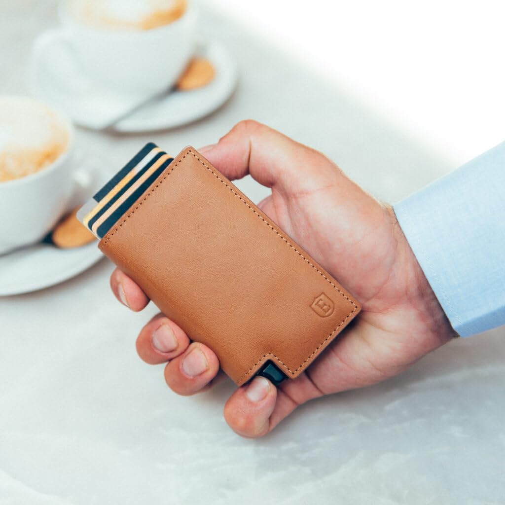 Ekster - Parliament Pop Up Minimalist Wallet for Men - Mens Wallets Leather - RFID Blocking Card Holder Wallet with Push Button and Card Ejection - Leather Wallet - Easy Access