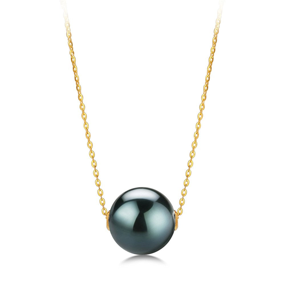 Tahitian Black Pearl Necklace Fine Jewellery Round AAAA+ Pearls 18K Pearl Pendant Necklace Gifts for Women Her- Anniversary Birthday Fine Jewelry -Valentine's Day Mothers Day Gifts