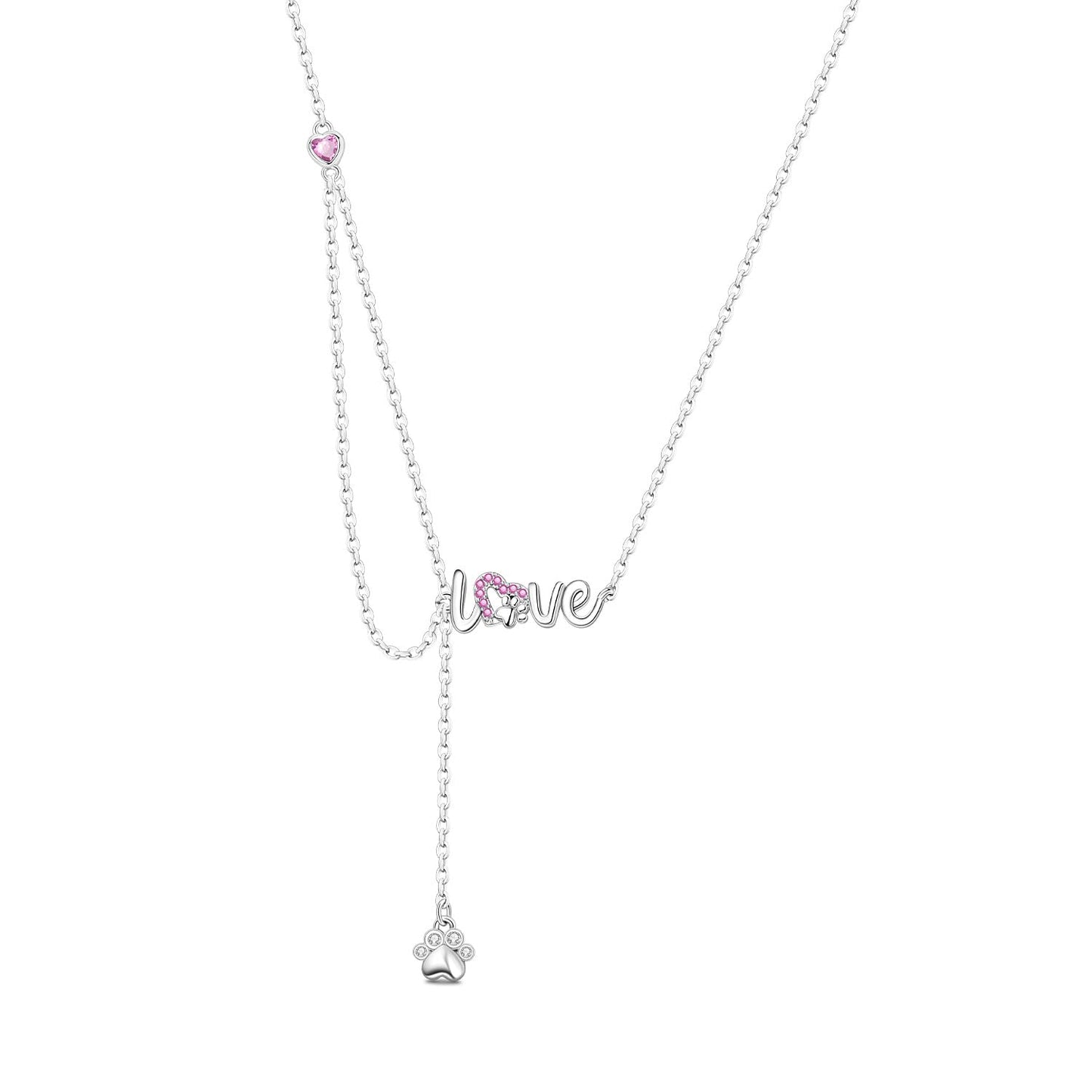 MISEFF 925 Sterling Silver Fashion Pendant Necklace for Women，Fashion Jewelry, 18K Gold Plated， Advanced Retro Series Link Chains ，Basic Multifunctional Accessories Suitable for Multiple Occasions and Daily Wear (cute pet)