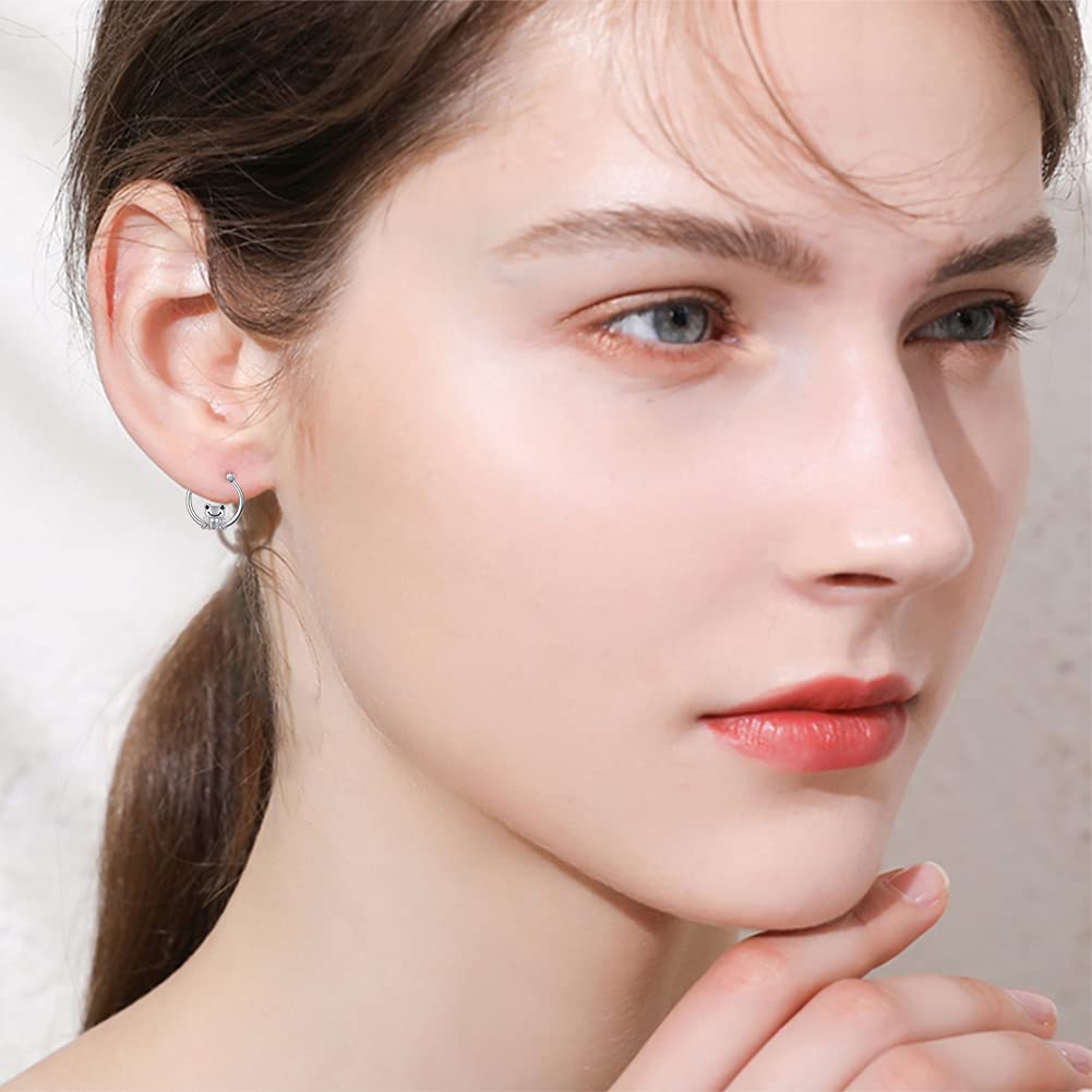 Hypoallergenic Frog Hoop Earrings for Women Sterling Silver Small Animal Huggie Hoop Earrings for Sensitive Ears Frog Jewelry Graduation Gifts