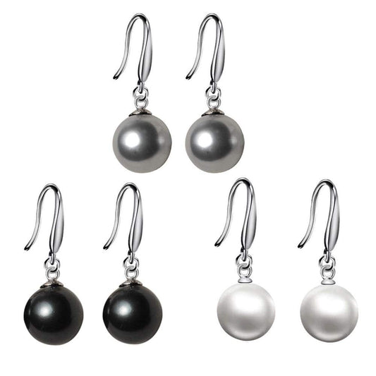 3pairs Ocean Pearl Dangle Earrings Natural Shell Beads Drop Earrings Fashion Jewelry for Women(3pairs)
