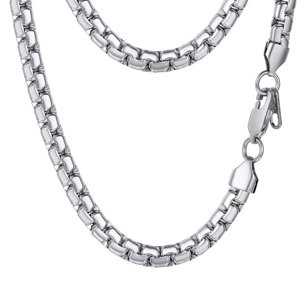 PROSTEEL Stainless Steel Chain Necklace Men Jewelry Flat Chain Trendy Layering Layered Long Necklace