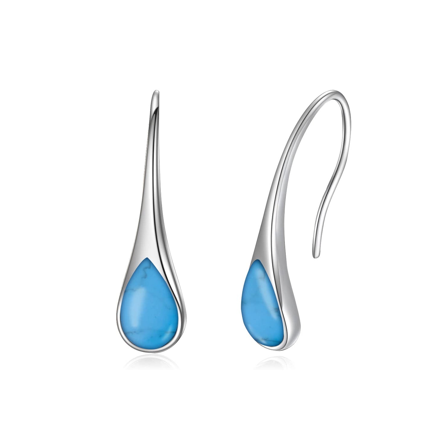 Turquoise Earrings Sterling Silver Teardrop Dangle Drop Earrings for Women Turquoise Birthday Christmas Jewelry Gift for Women