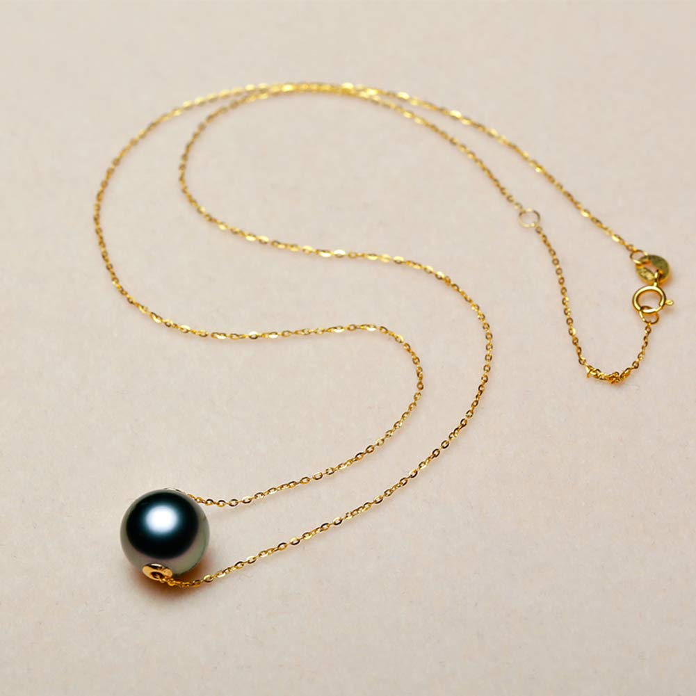 Tahitian Black Pearl Necklace Fine Jewellery Round AAAA+ Pearls 18K Pearl Pendant Necklace Gifts for Women Her- Anniversary Birthday Fine Jewelry -Valentine's Day Mothers Day Gifts