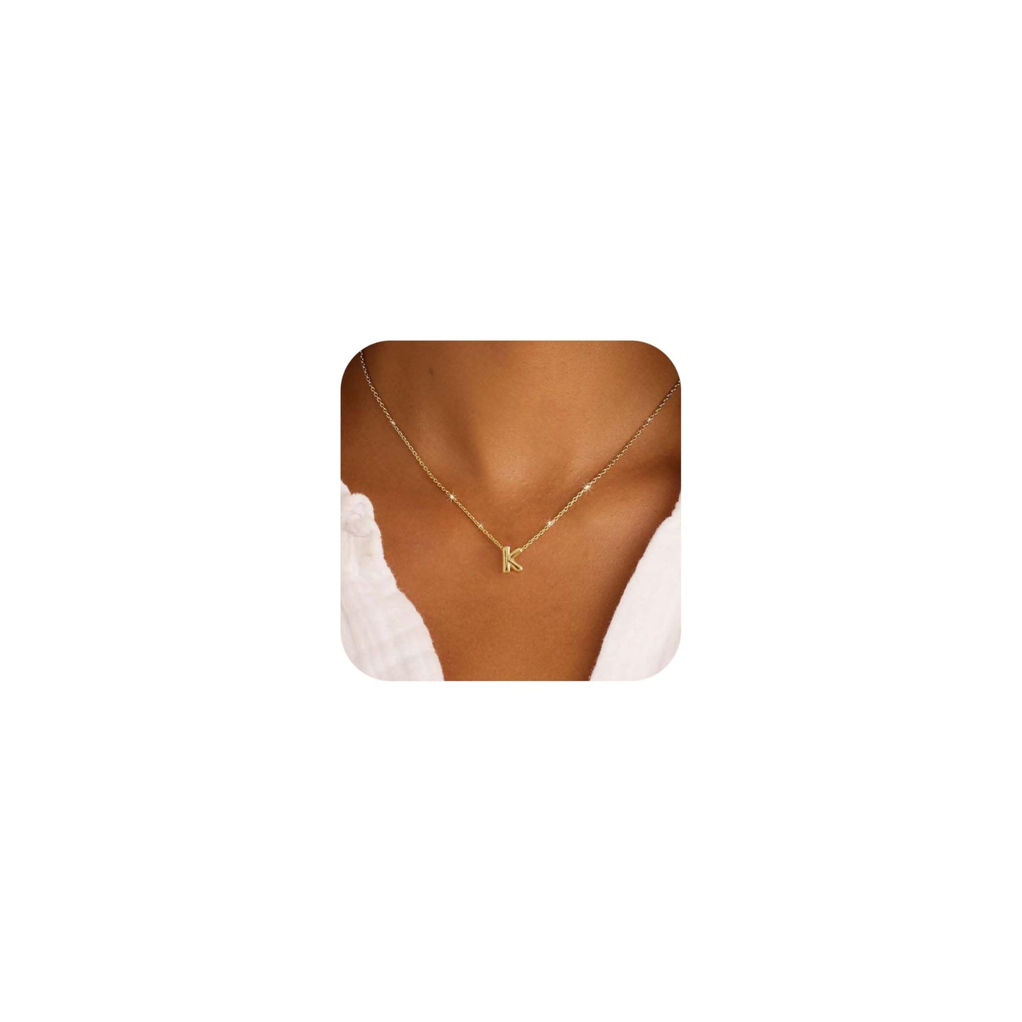 CUEZIY 14K Gold Plated Bubble Letter Necklace Initial Necklaces for Women Dainty Personalized Charm Pendant Name Necklace Cute Non Tarnish Fashion Accessories Teen Gift Trendy Stuff Jewelry Gifts