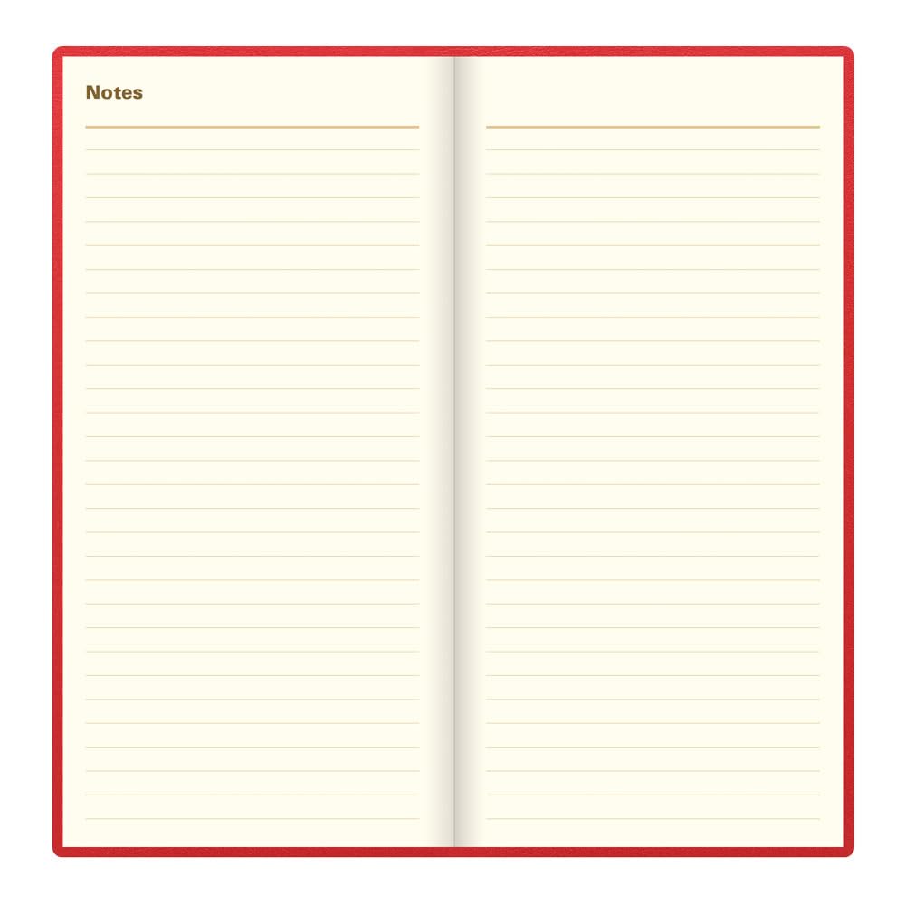 Letts of London® 2026 Belgravia Weekly/Monthly Appointment Book and Planner, 12 Months, January to December, Italian Leather, Vertical, Slim Size, 6.625" x 3.25", English, Red (C33SURD-26)