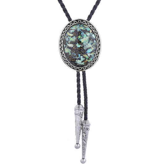 HUABOLA CALYN Bolo tie for Men Western Cowboy Leather Necktie Halloween Costume Bolo ties for Women (4# Opal)