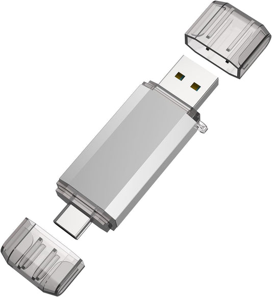 RAOYI 128GB 2 1 3.0 USB C Flash Drive, in USB Type C Dual OTG Metal Thumb Drive Jump Drive Memory Stick with Keychain