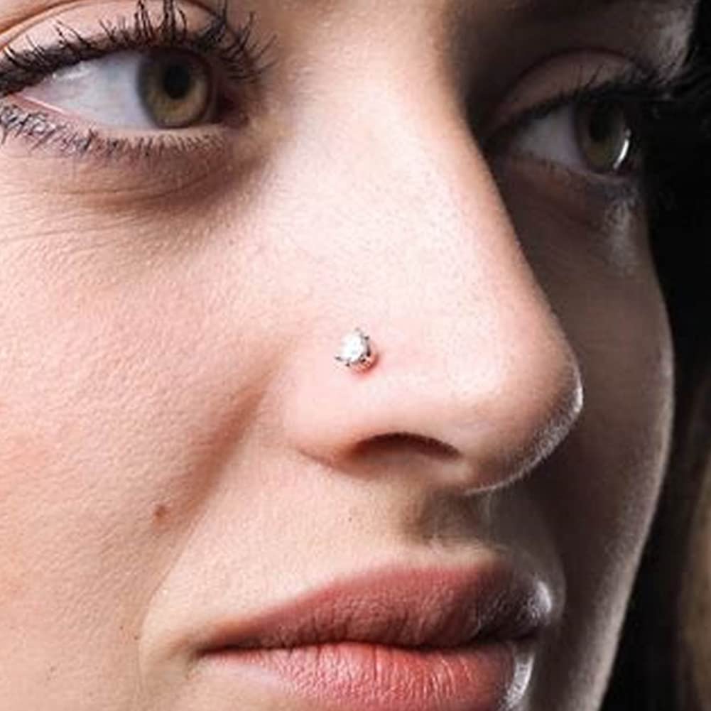 JFORYOU Fake Nose Ring Hoop Faux Nose Piercing Non Piercing Fake Nose Piercing Double Fake Nose Rings for Women Men