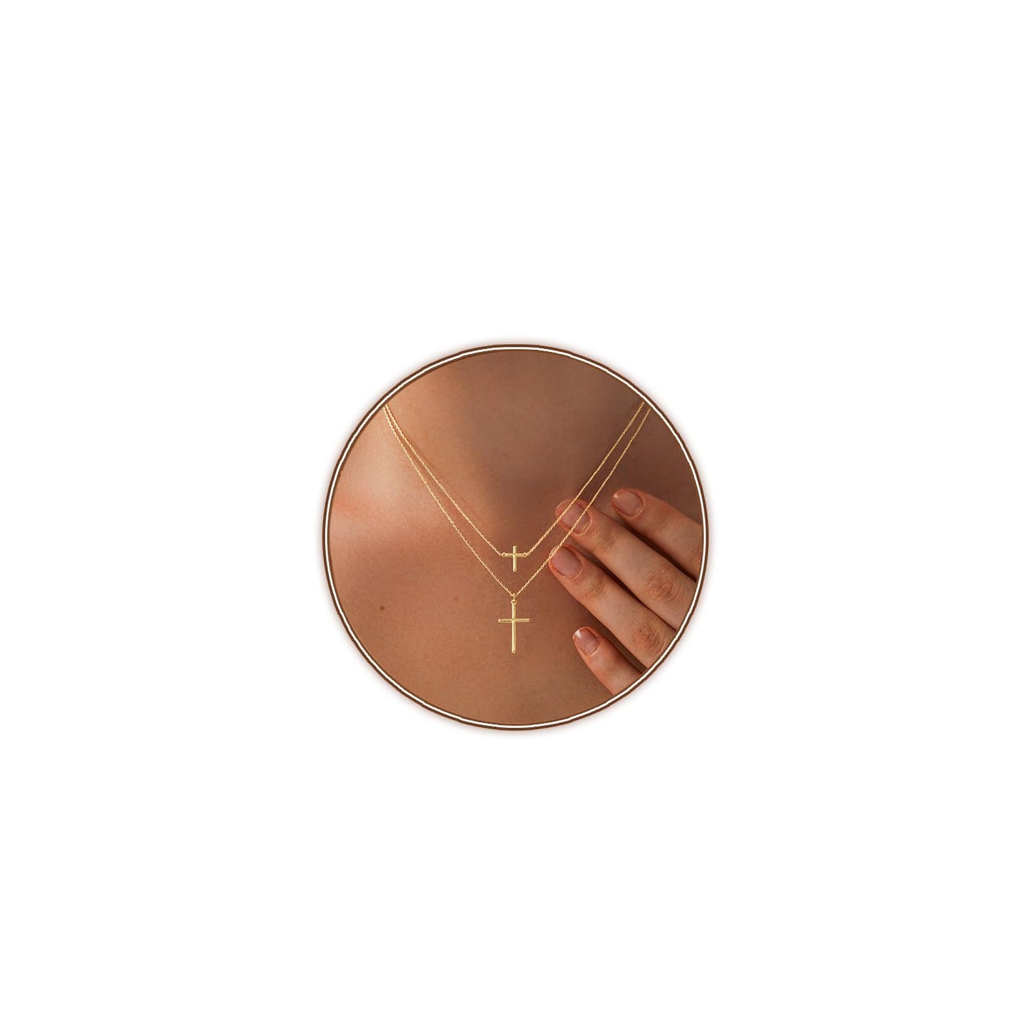 HAXIYA Gold Cross Necklaces for Women Dainty Gold Plated Tiny + Mini Cross Pendant Necklace for Women Non Tarnish Simple Gold Cross Choker Trendy Cute Pendant Chain Faith for Womens Jewelry Gift